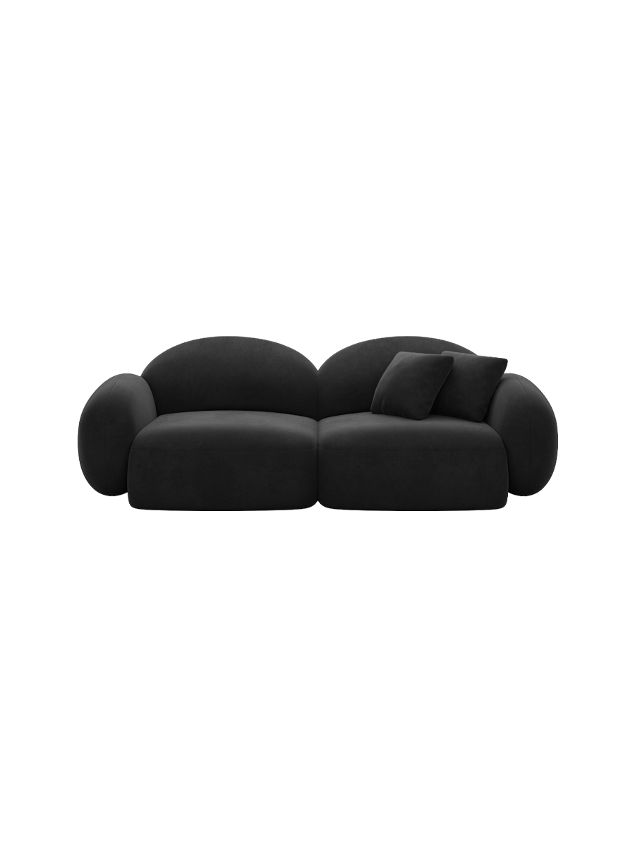 
2-Sitzer Design Sofa „Varello“ mit Samtbezug - Samtbezug Königsblau