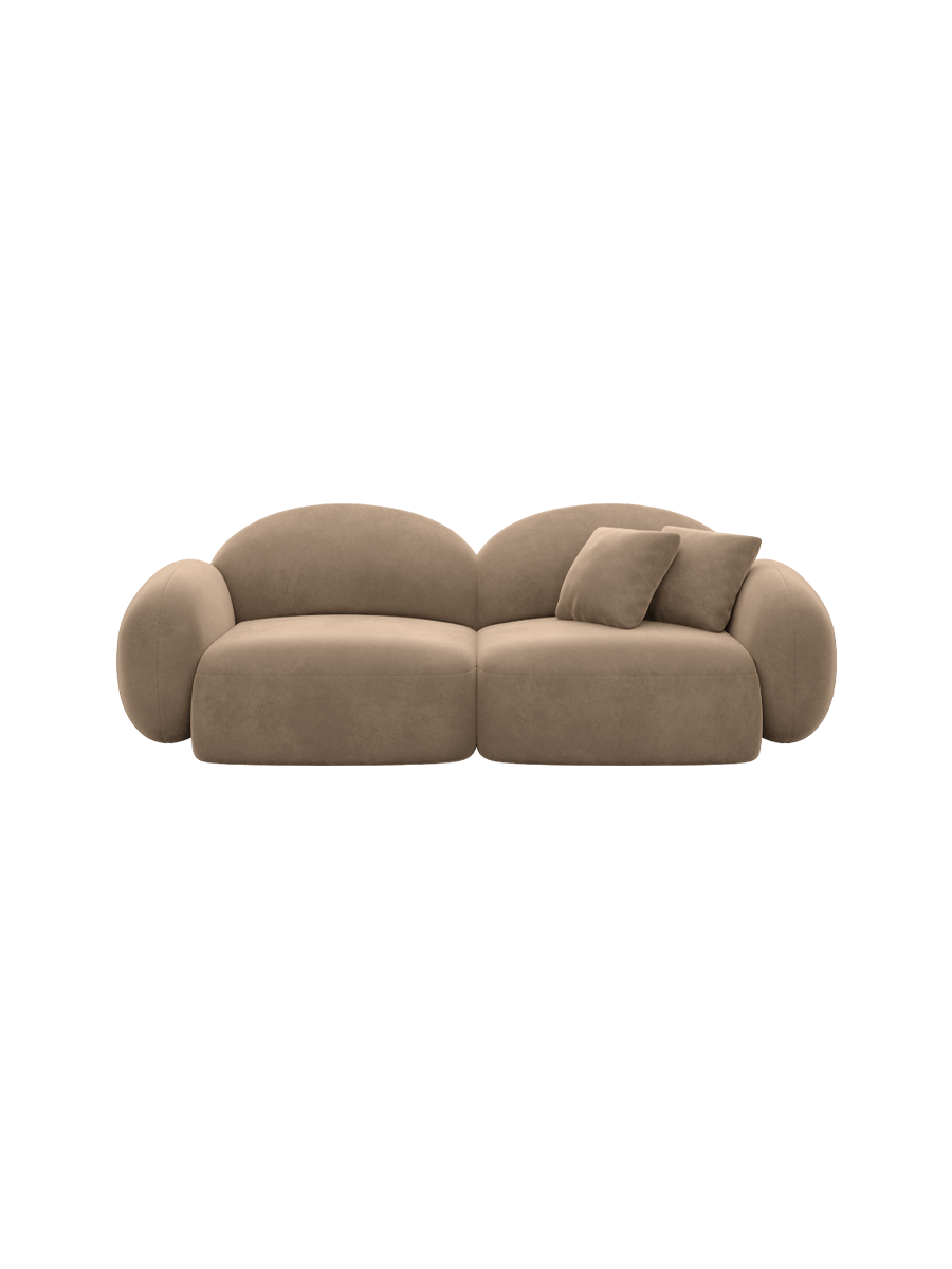 
2-Sitzer Design Sofa „Varello“ mit Samtbezug - Samtbezug Königsblau