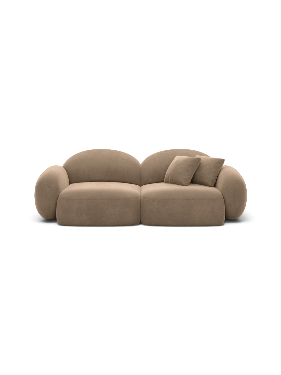 
2-seater designer sofa “Varello” with velvet upholstery - Velvet cover Brown