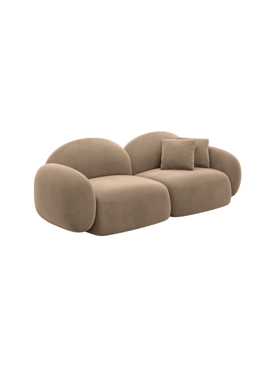 
2-seater designer sofa “Varello” with velvet upholstery - Velvet cover Brown