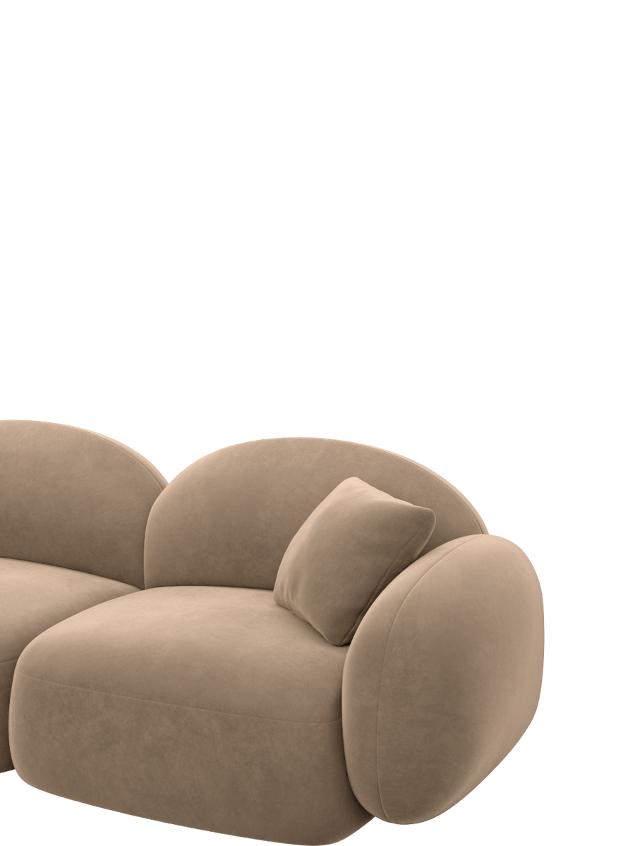 
2-seater designer sofa “Varello” with velvet upholstery - Velvet cover Brown