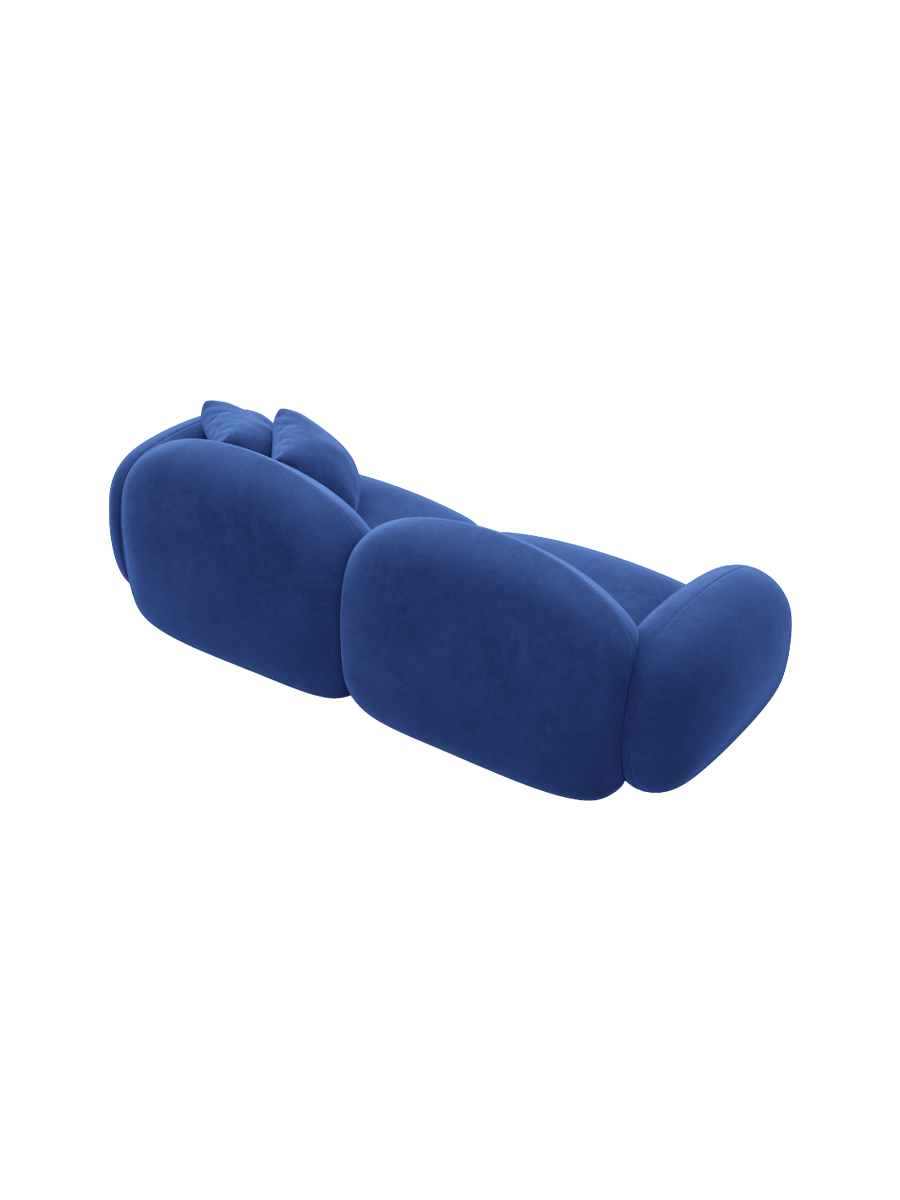 
2-Sitzer Design Sofa „Varello“ mit Samtbezug - Samtbezug Königsblau