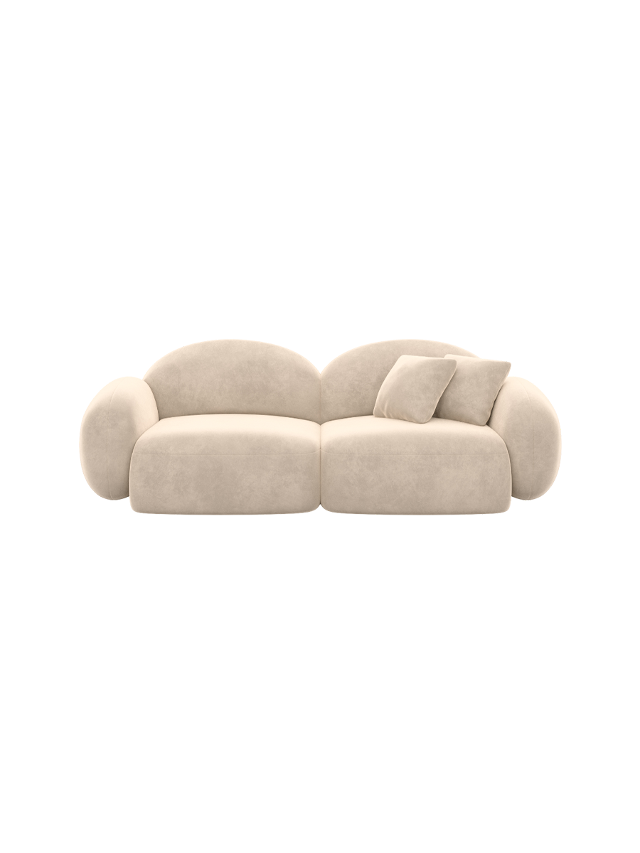 
2-Sitzer Design Sofa „Varello“ mit Samtbezug - Samtbezug Königsblau