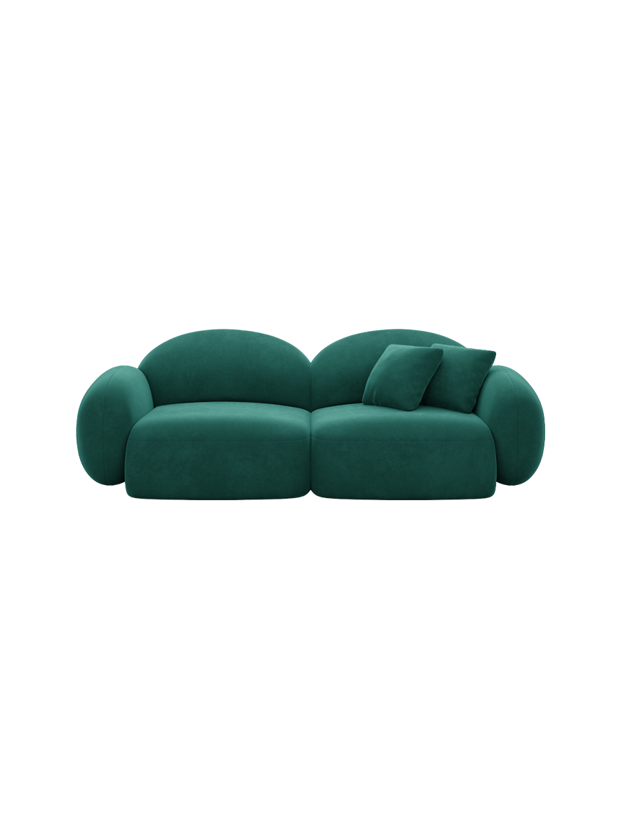 
2-Sitzer Design Sofa „Varello“ mit Samtbezug - Samtbezug Königsblau
