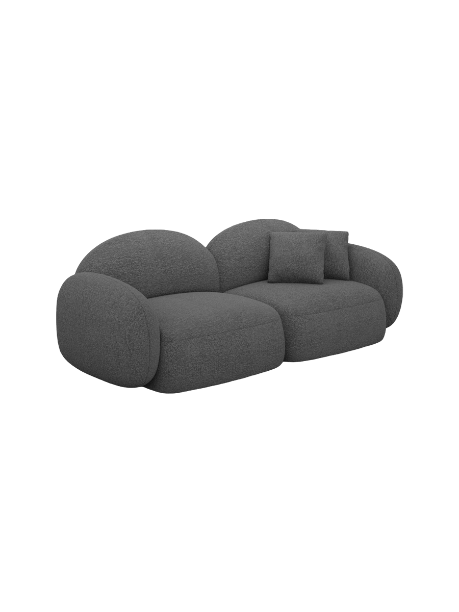 
3-Sitzer Design Sofa „Varello“ mit Bouclé-Bezug - Bouclé Graphit