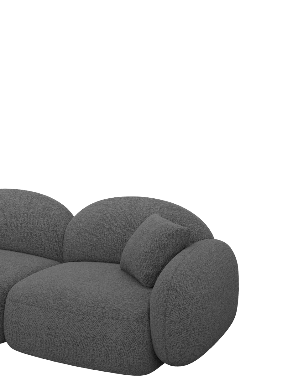 
3-Sitzer Design Sofa „Varello“ mit Bouclé-Bezug - Bouclé Graphit