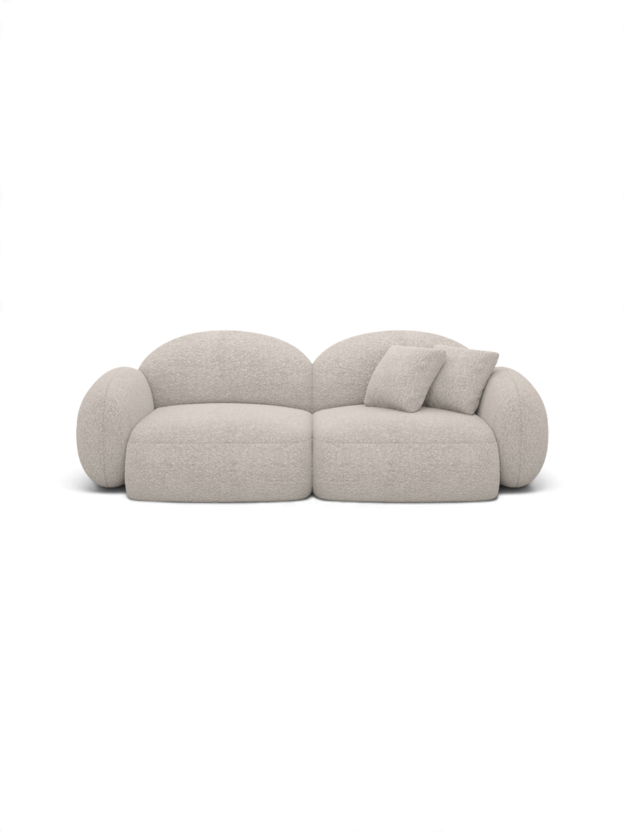 
3-seater designer sofa “Varello” with bouclé upholstery - Bouclé Toffee
