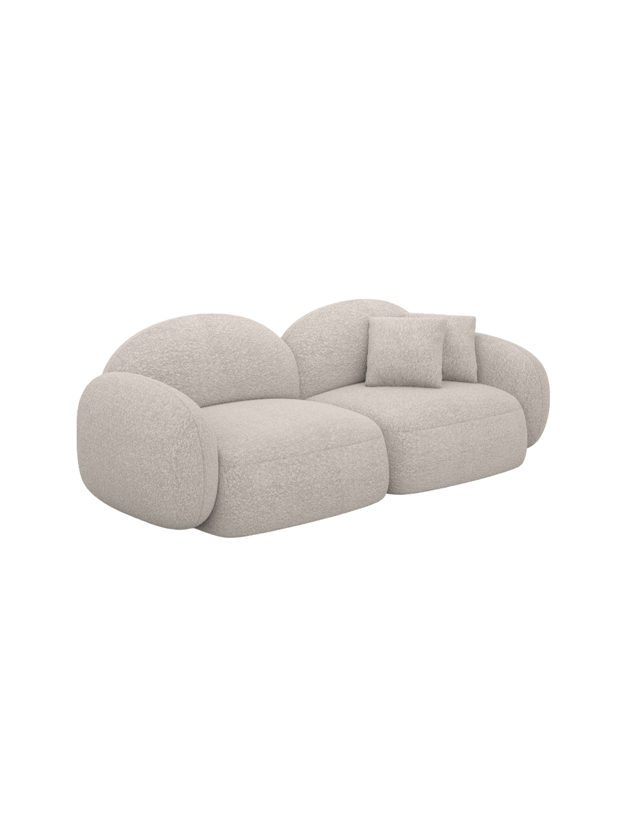 
Canapé design 3 places « Varello » avec revêtement bouclé - Bouclé Toffee