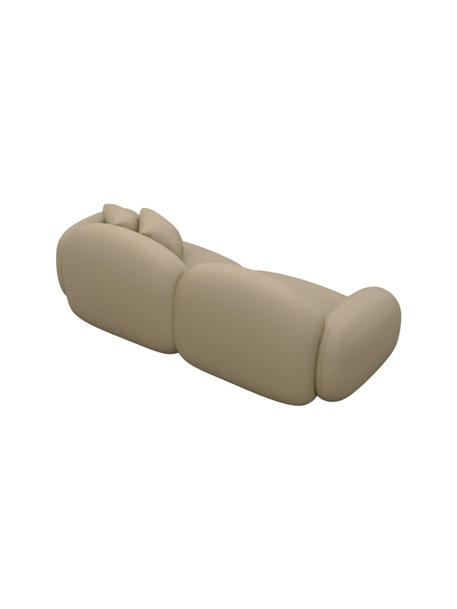 
Canapé design 3 places en cuir véritable « Varello » - Véritable cuir beige foncé