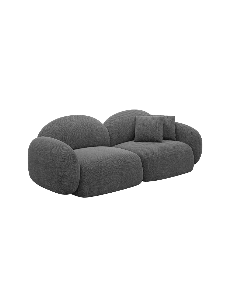 
3-Sitzer Design Sofa „Varello“ mit Strukturstoff-Bezug - Strukturstoff Anthrazit