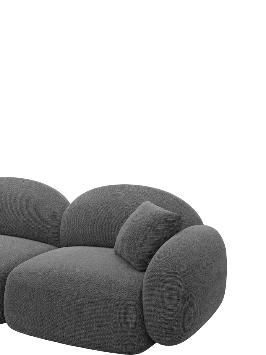 
3-Sitzer Design Sofa „Varello“ mit Strukturstoff-Bezug - Strukturstoff Anthrazit