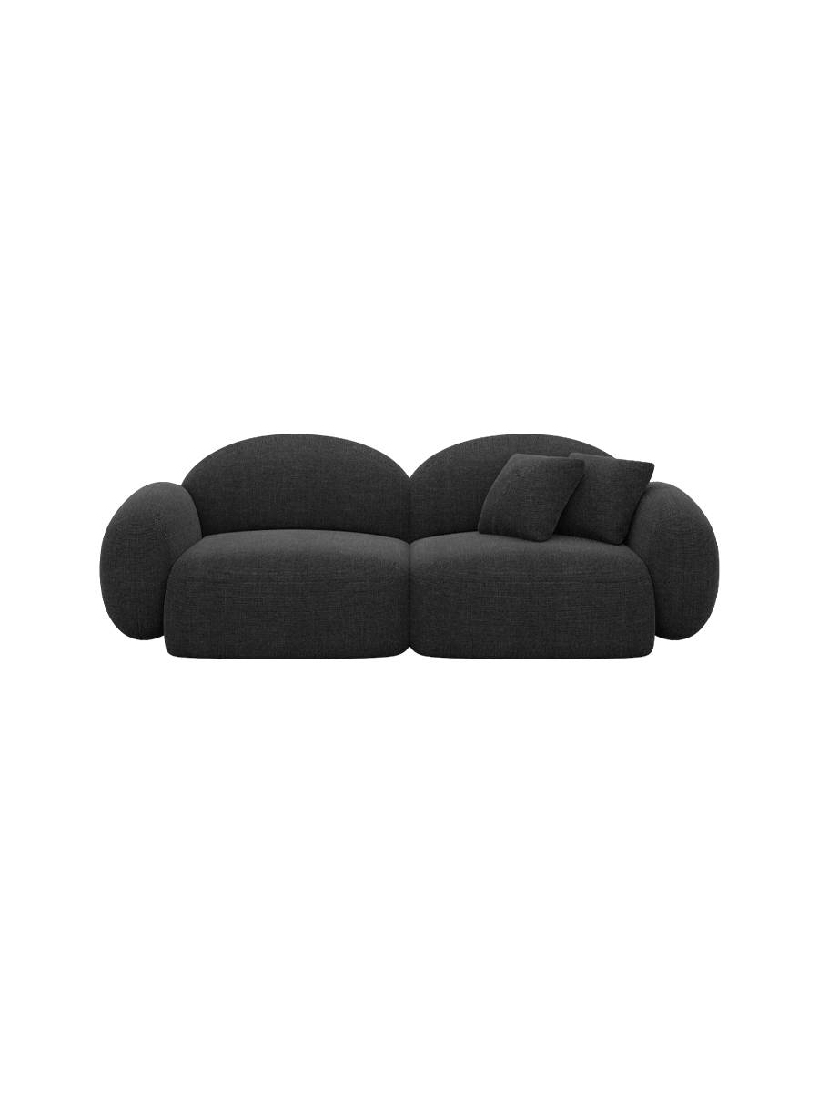 
3-Sitzer Design Sofa „Varello“ mit Strukturstoff-Bezug - Strukturstoff Anthrazit