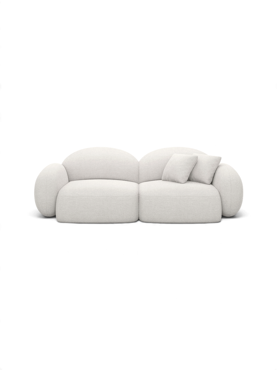 
3-seater designer sofa “Varello” with textured fabric upholstery - Textured fabric White