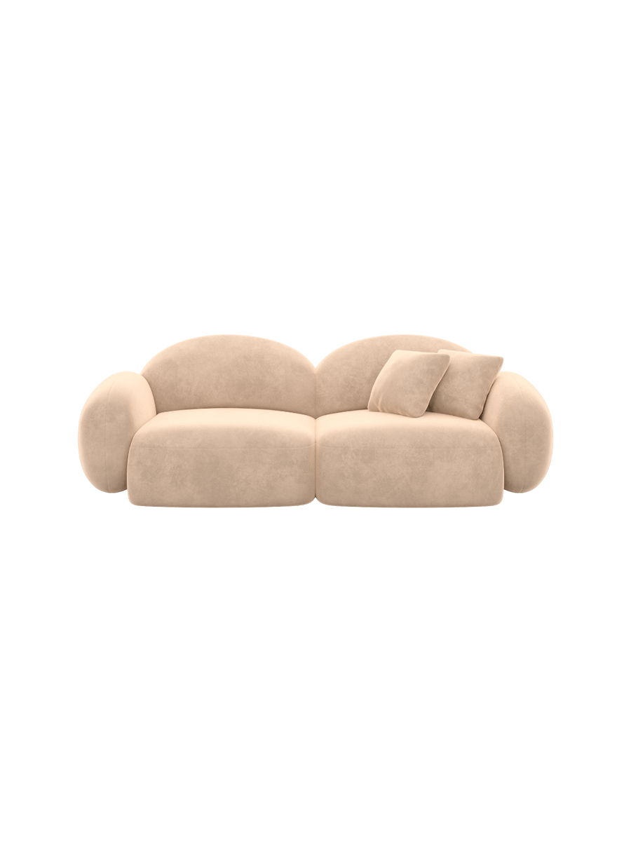 
3-Sitzer Design Sofa „Varello“ mit Samtbezug - Samtbezug Königsblau