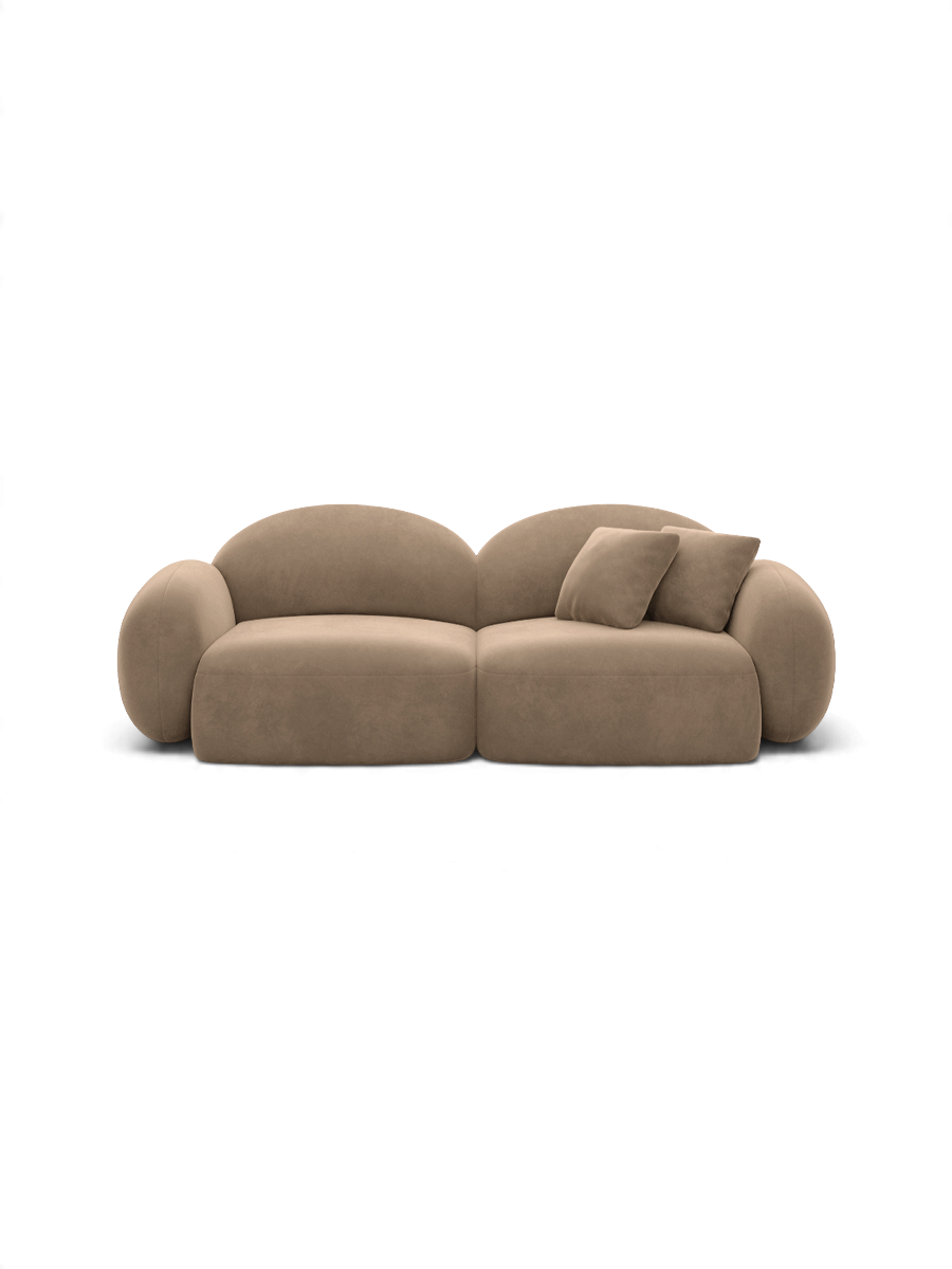
3-seater designer sofa “Varello” with velvet upholstery - Velvet cover Brown