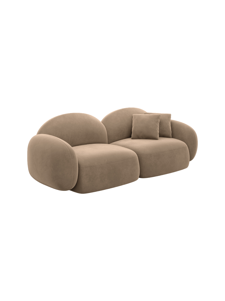
3-seater designer sofa “Varello” with velvet upholstery - Velvet cover Brown