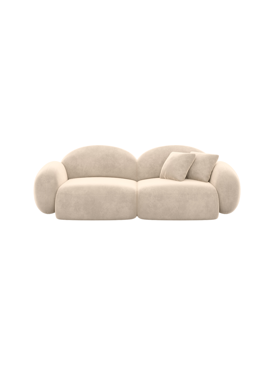 
3-Sitzer Design Sofa „Varello“ mit Samtbezug - Samtbezug Königsblau