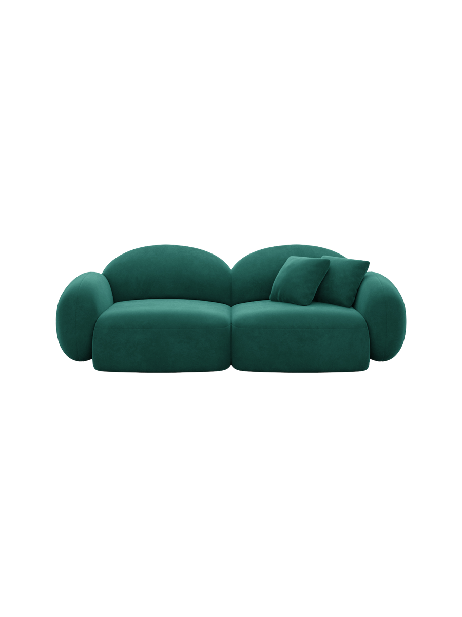 
3-Sitzer Design Sofa „Varello“ mit Samtbezug - Samtbezug Königsblau