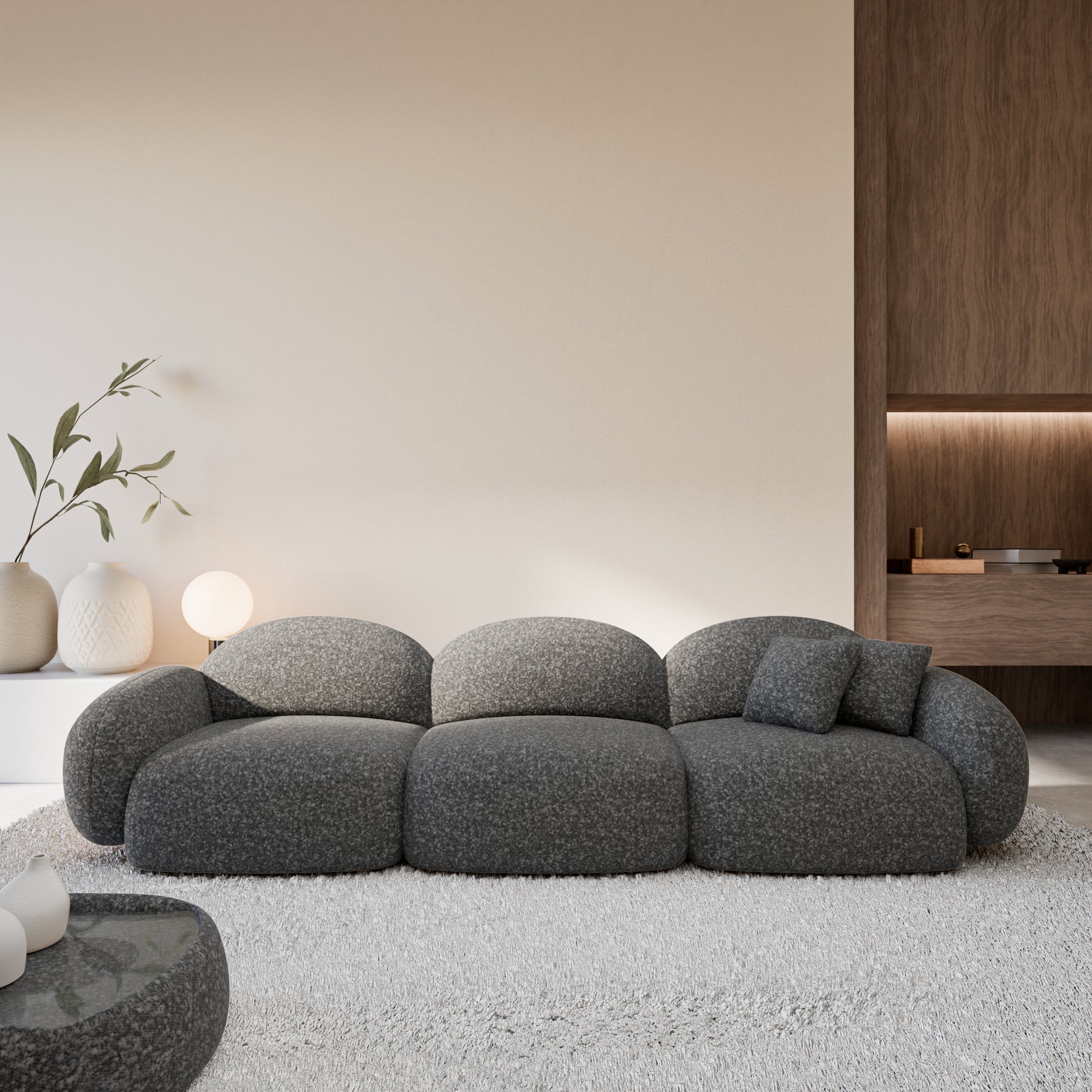 
4-Sitzer Design Sofa „Varello“ mit Bouclé-Bezug - Bouclé Graphit