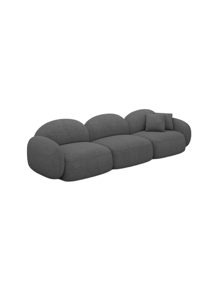 
4-Sitzer Design Sofa „Varello“ mit Bouclé-Bezug - Bouclé Graphit