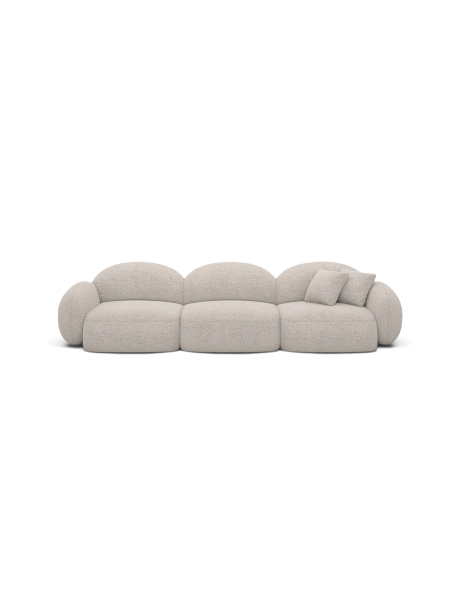 
4-seater designer sofa “Varello” with bouclé upholstery - Bouclé Toffee