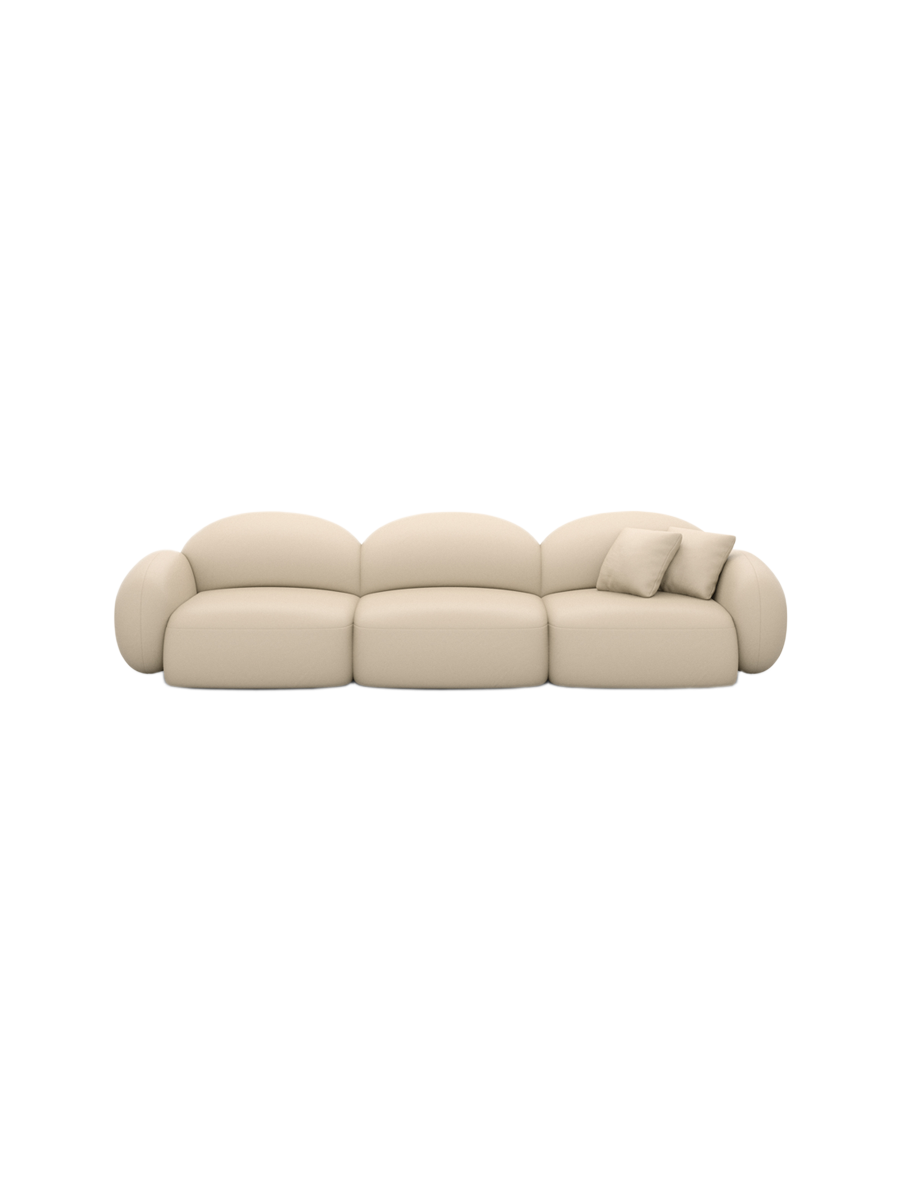 
4-Sitzer Design Echtleder Sofa „Varello“ - Echtleder Beige