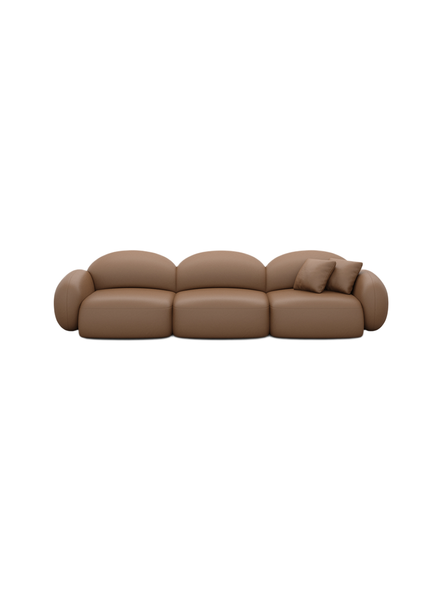 
4-Sitzer Design Echtleder Sofa „Varello“ - Echtleder Beige