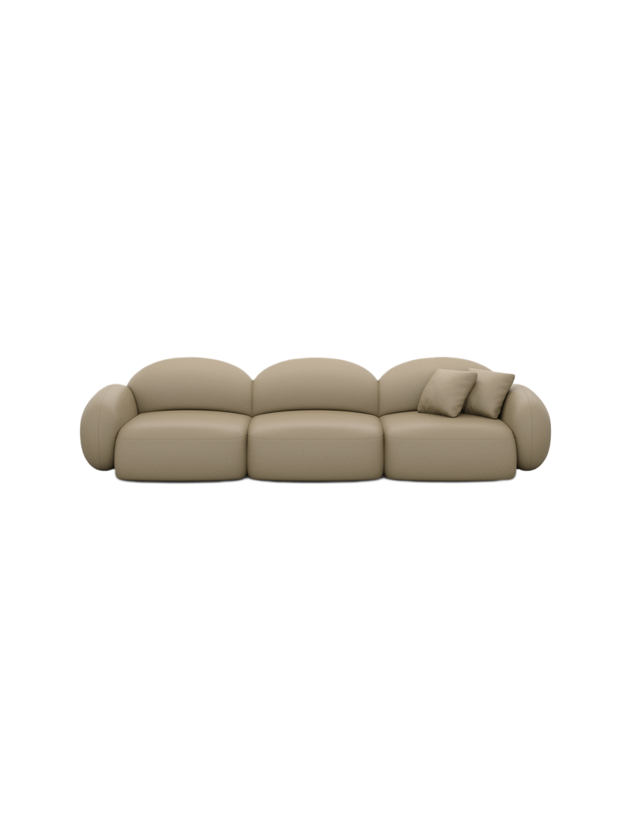 
4-Sitzer Design Echtleder Sofa „Varello“ - Echtleder Beige