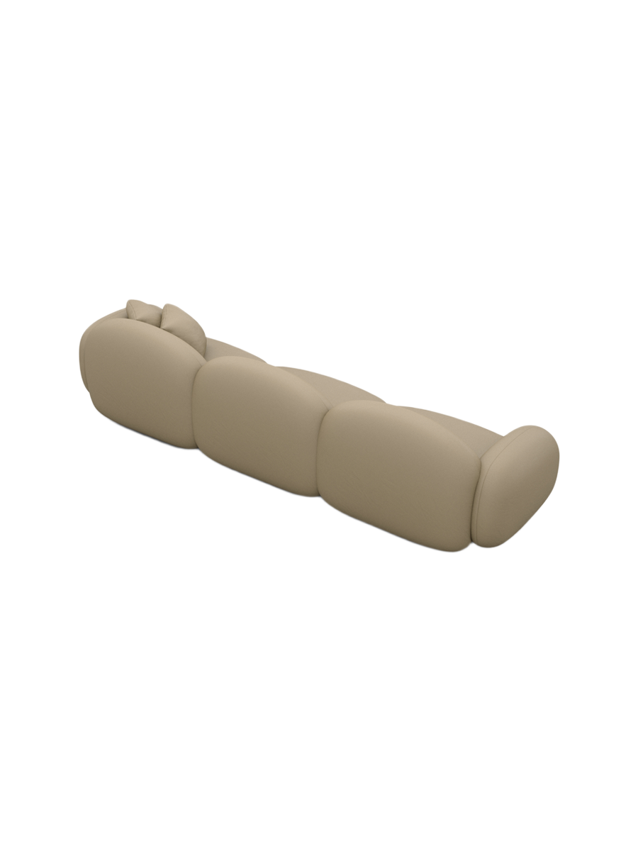 
4-Sitzer Design Echtleder Sofa „Varello“ - Echtleder Beige dunkel