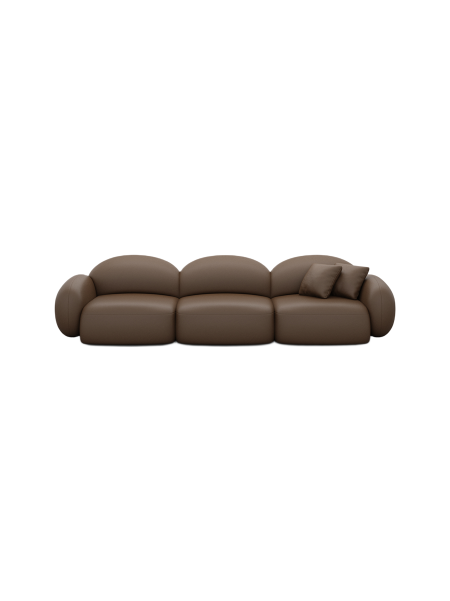 
4-Sitzer Design Echtleder Sofa „Varello“ - Echtleder Beige