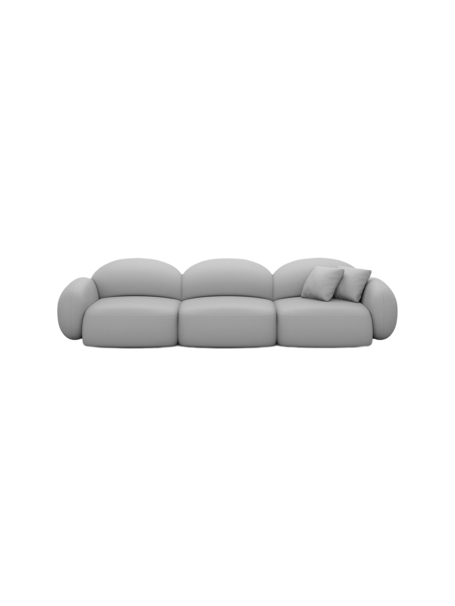 
4-Sitzer Design Echtleder Sofa „Varello“ - Echtleder Beige