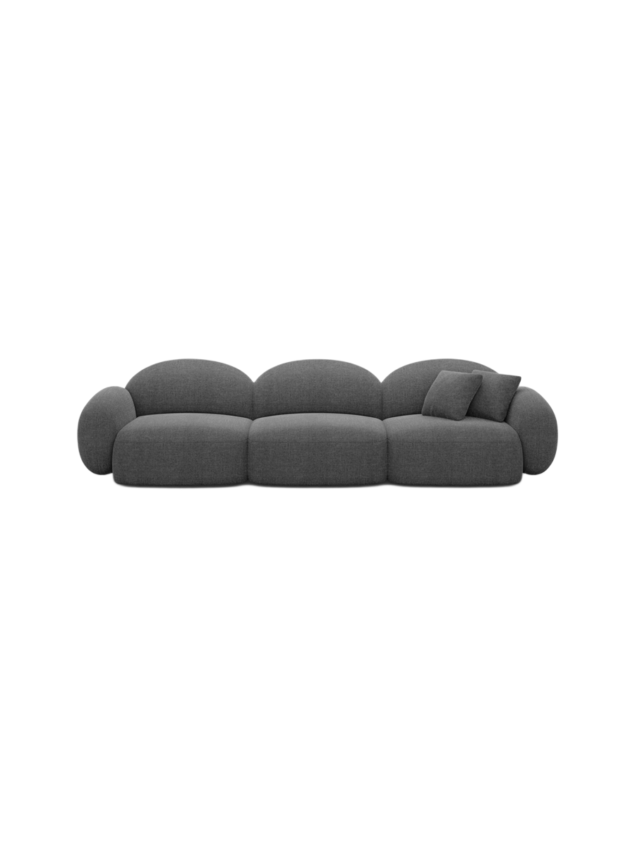 
4-Sitzer Design Sofa „Varello“ mit Strukturstoff-Bezug - Strukturstoff Anthrazit