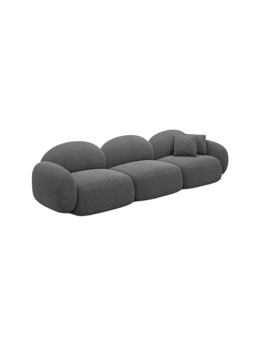 
4-Sitzer Design Sofa „Varello“ mit Strukturstoff-Bezug - Strukturstoff Anthrazit
