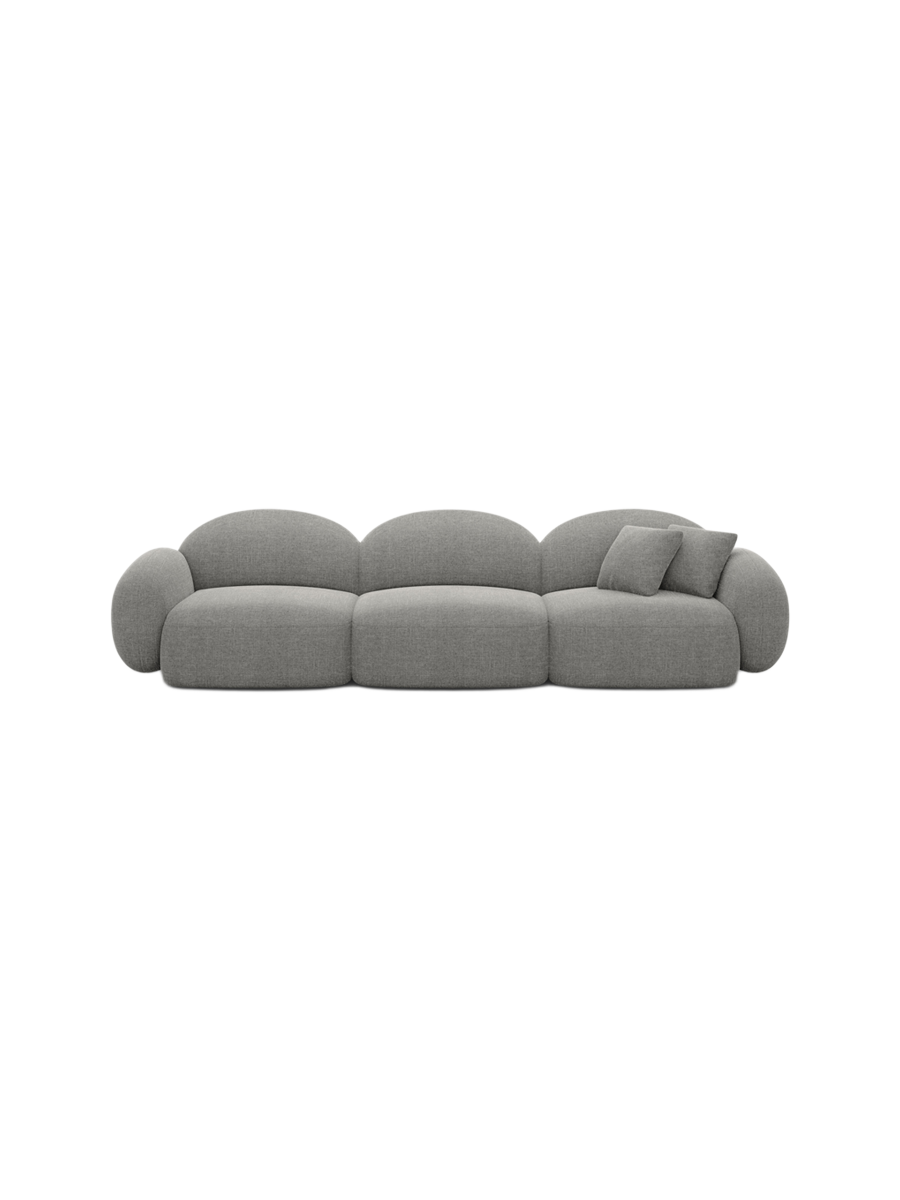 
4-Sitzer Design Sofa „Varello“ mit Strukturstoff-Bezug - Strukturstoff Anthrazit