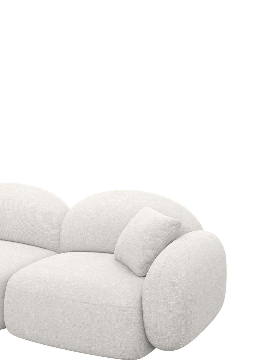 
Canapé design 4 places « Varello » avec revêtement en tissu texturé - Tissu texturé Weiss