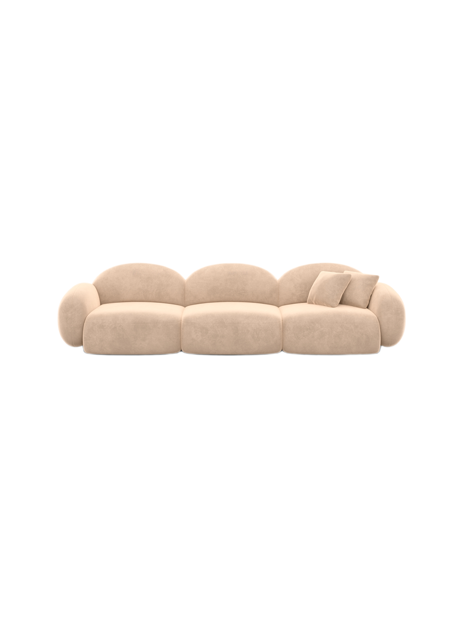 
4-Sitzer Design Sofa „Varello“ mit Samtbezug - Samtbezug Königsblau