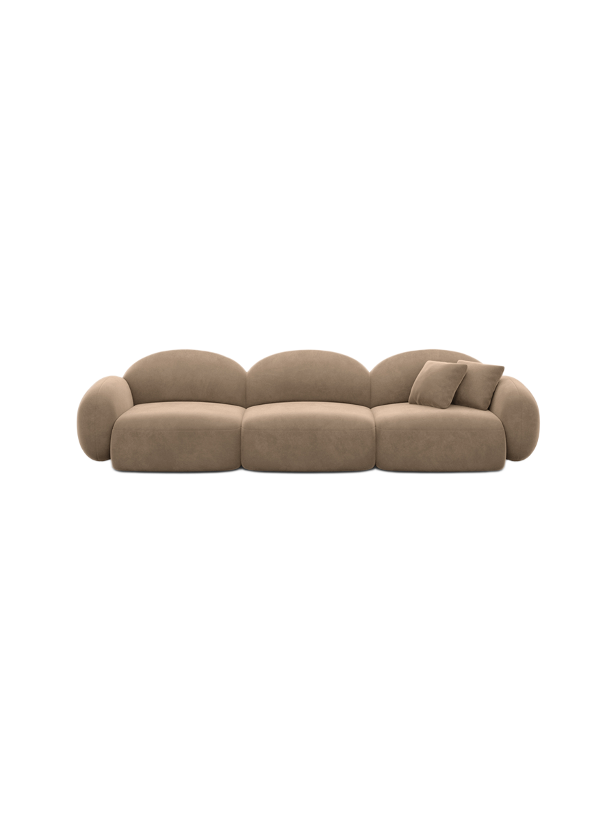 
4-Sitzer Design Sofa „Varello“ mit Samtbezug - Samtbezug Königsblau