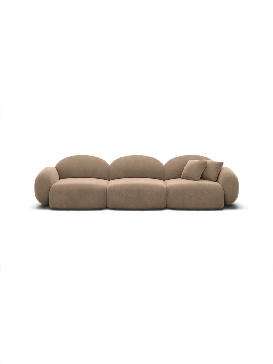 
4-seater designer sofa “Varello” with velvet upholstery - Velvet cover Brown