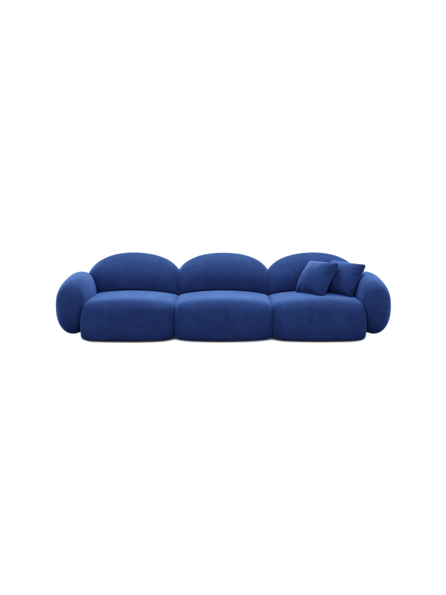 
4-Sitzer Design Sofa „Varello“ mit Samtbezug - Samtbezug Königsblau