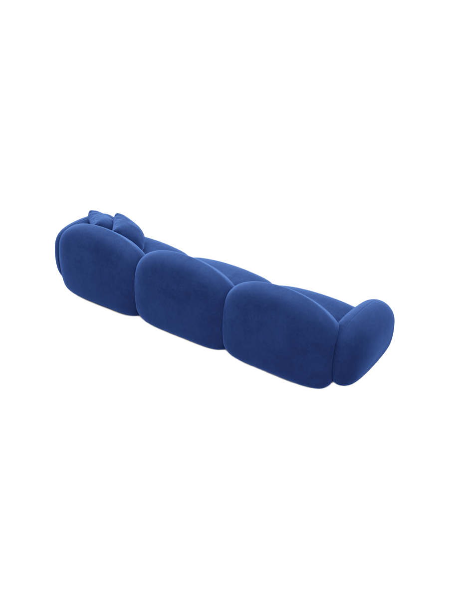 
4-Sitzer Design Sofa „Varello“ mit Samtbezug - Samtbezug Königsblau