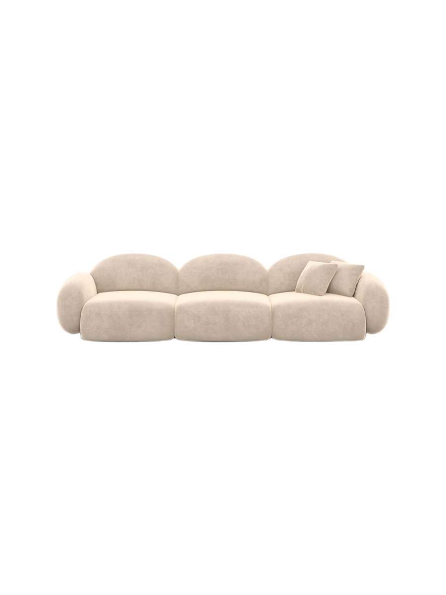 
4-Sitzer Design Sofa „Varello“ mit Samtbezug - Samtbezug Königsblau