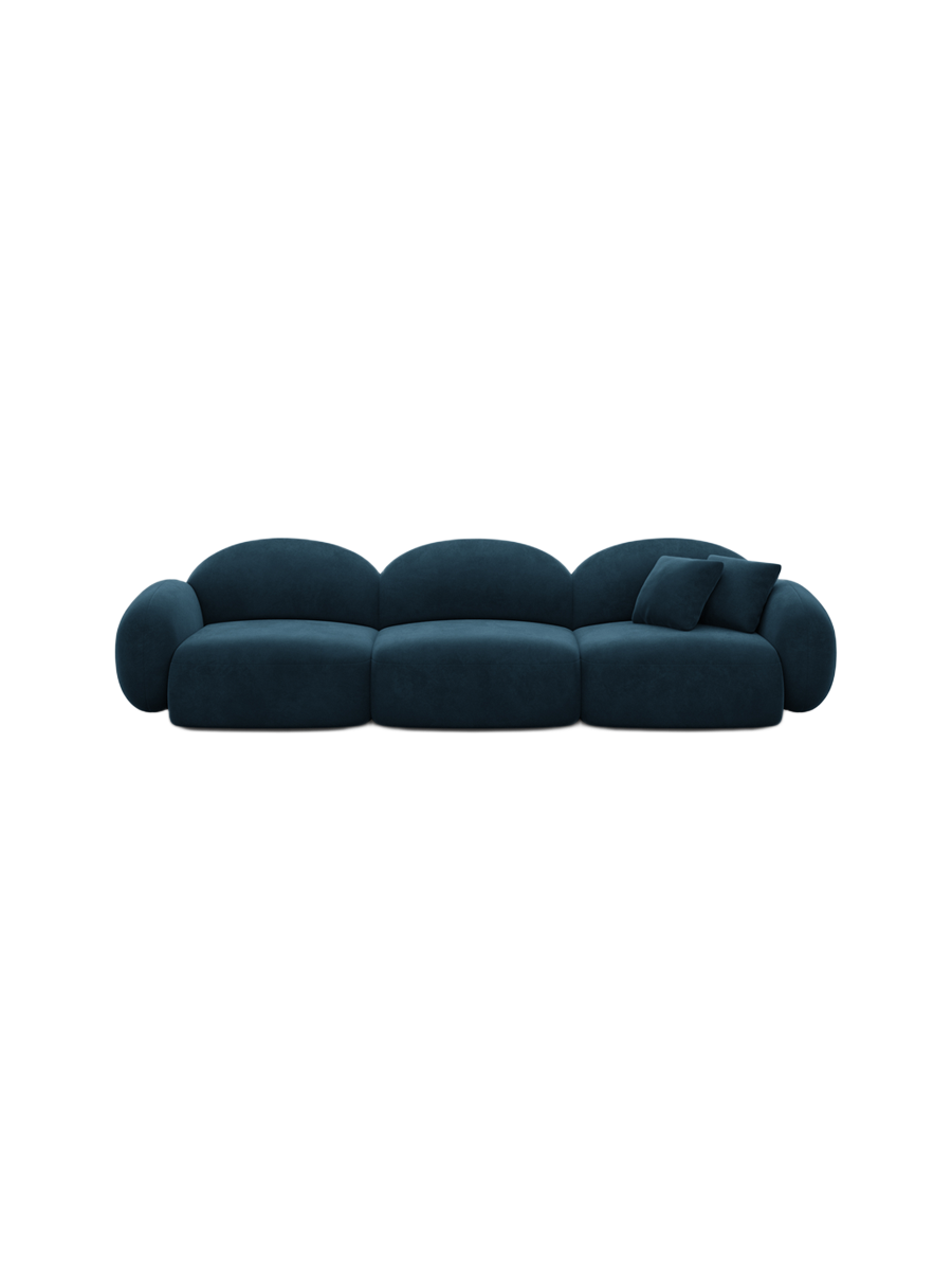 
4-Sitzer Design Sofa „Varello“ mit Samtbezug - Samtbezug Königsblau