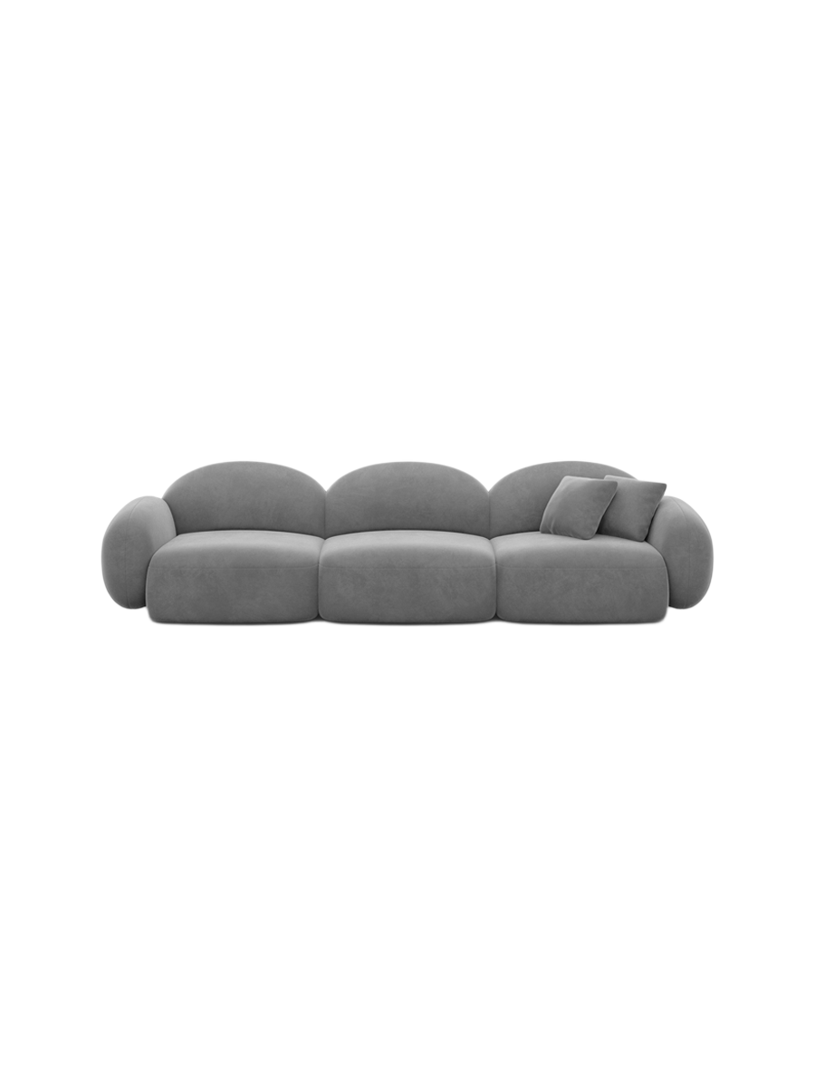 
4-Sitzer Design Sofa „Varello“ mit Samtbezug - Samtbezug Königsblau