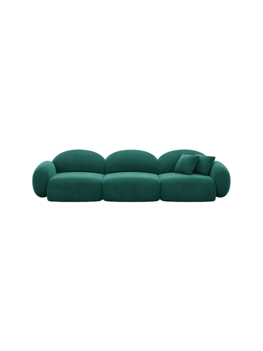 
4-Sitzer Design Sofa „Varello“ mit Samtbezug - Samtbezug Königsblau