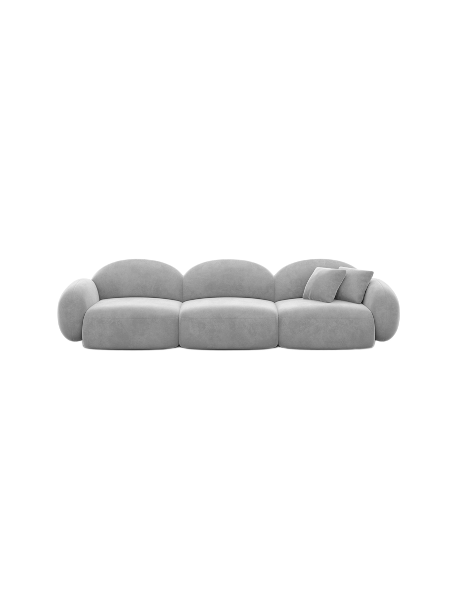 
4-Sitzer Design Sofa „Varello“ mit Samtbezug - Samtbezug Königsblau