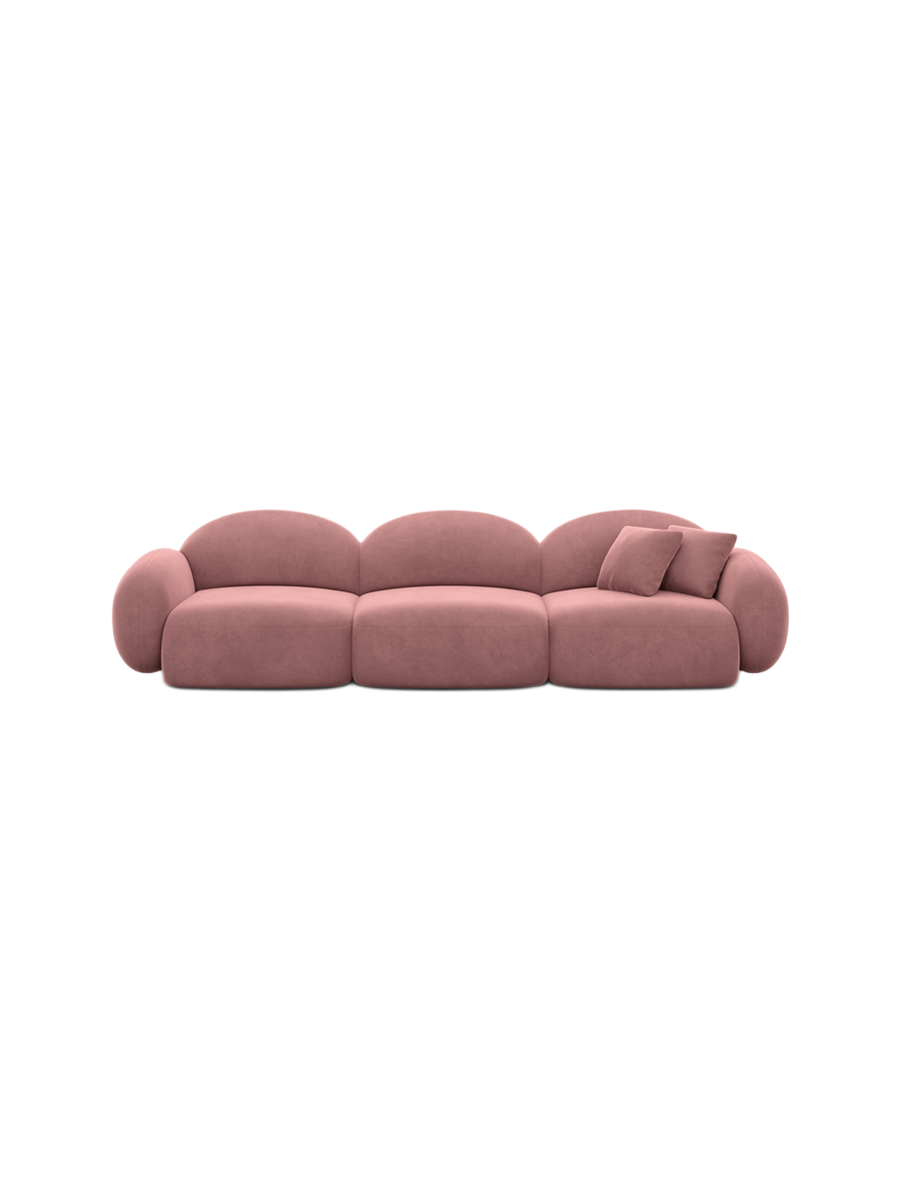
4-Sitzer Design Sofa „Varello“ mit Samtbezug - Samtbezug Königsblau