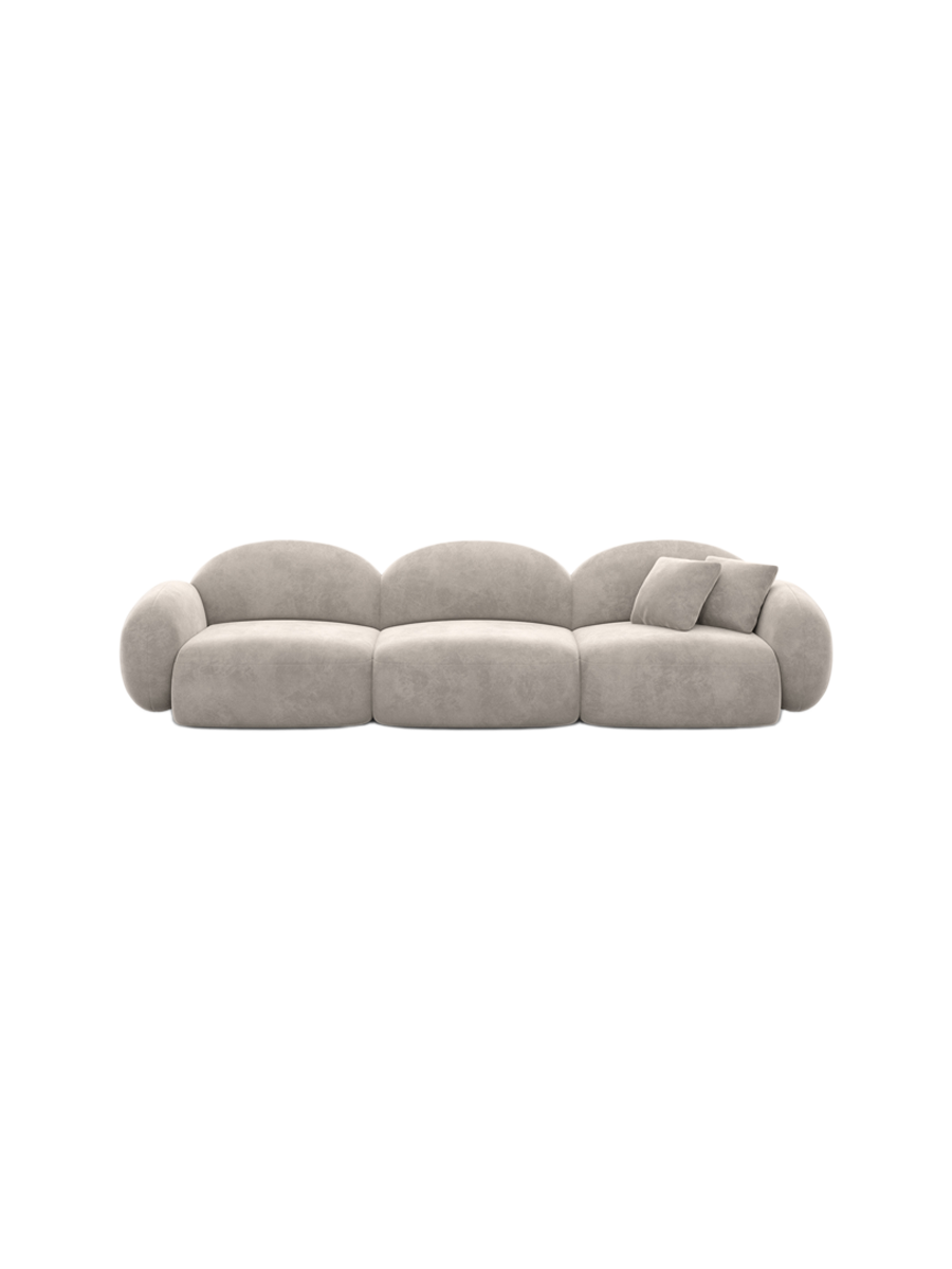 
4-Sitzer Design Sofa „Varello“ mit Samtbezug - Samtbezug Königsblau