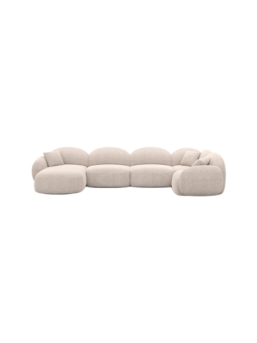 
6-Sitzer Design Panorama-Sofa „Varello XL“ mit Strukturstoff-Bezug - Strukturstoff Anthrazit / Lange Seite links