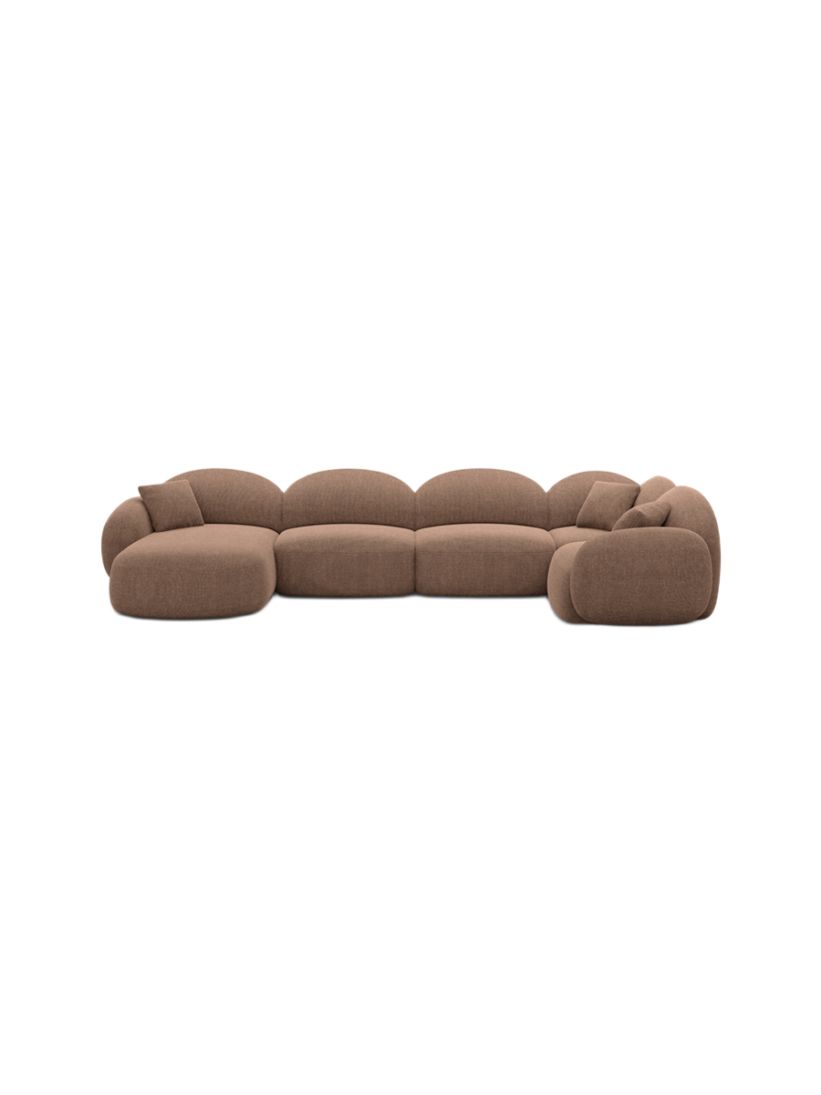 
6-Sitzer Design Panorama-Sofa „Varello XL“ mit Strukturstoff-Bezug - Strukturstoff Anthrazit / Lange Seite links