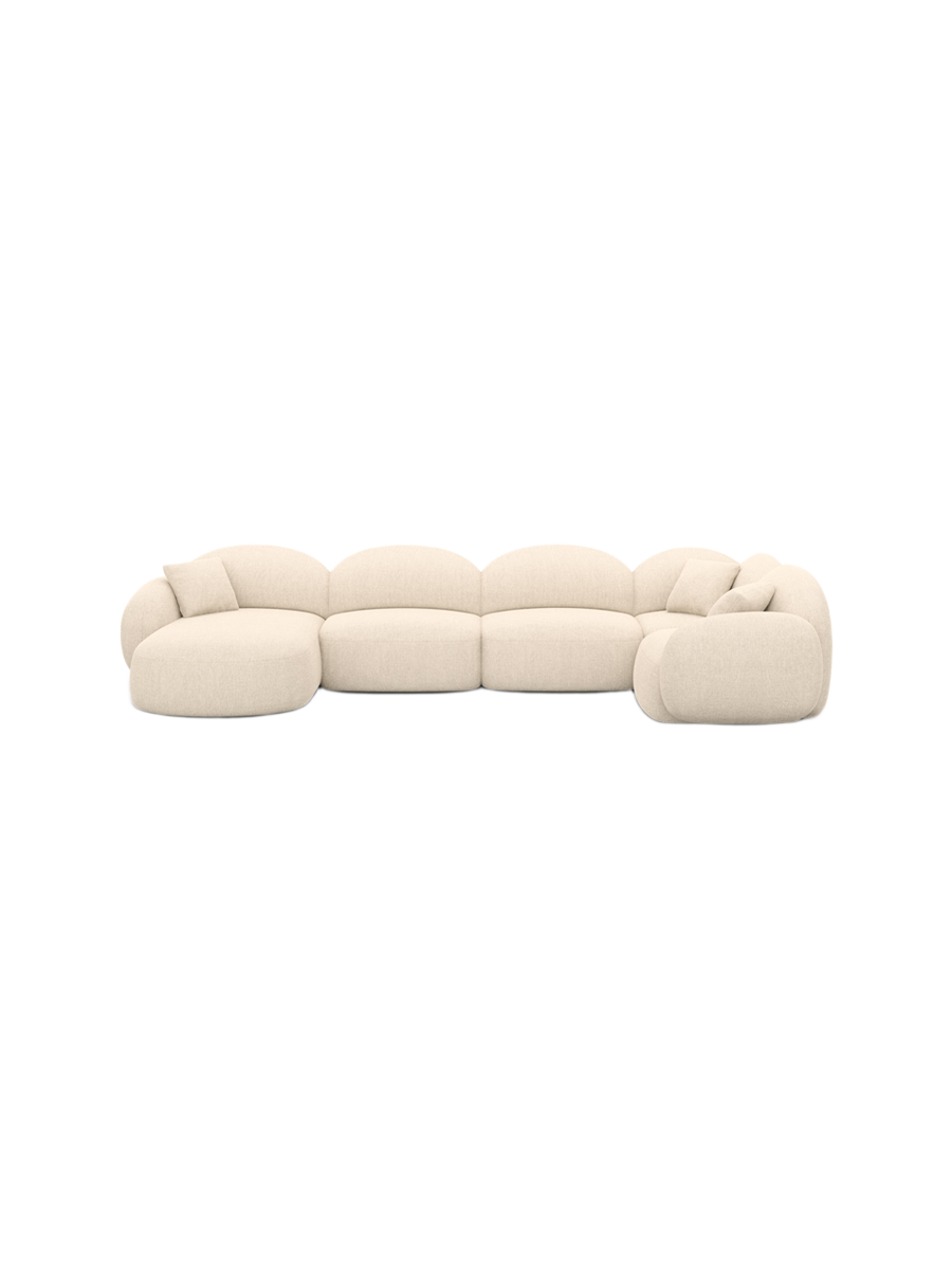 
6-Sitzer Design Panorama-Sofa „Varello XL“ mit Strukturstoff-Bezug - Strukturstoff Anthrazit / Lange Seite links